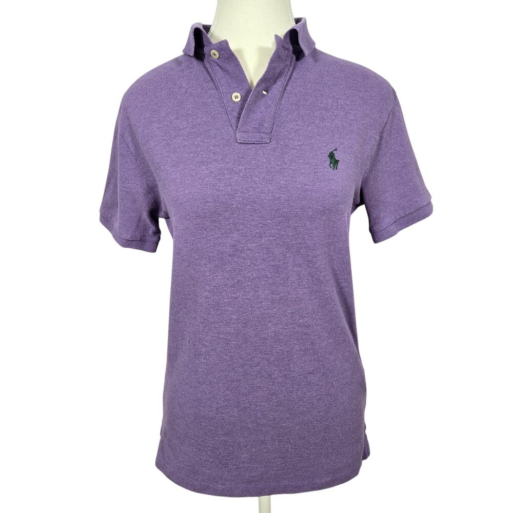 Polo Ralph Lauren Womens Purple Polo Shirt Size S Slim Fit Preppy Tennis Logo